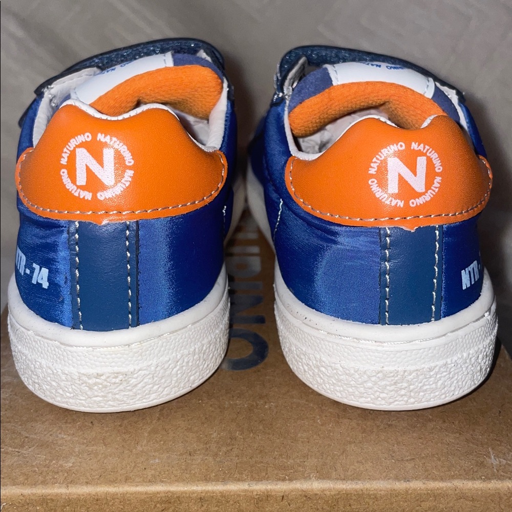 NWT NATURINO PINN Sneaker in Azure-White-Orange - Picture 9 of 13
